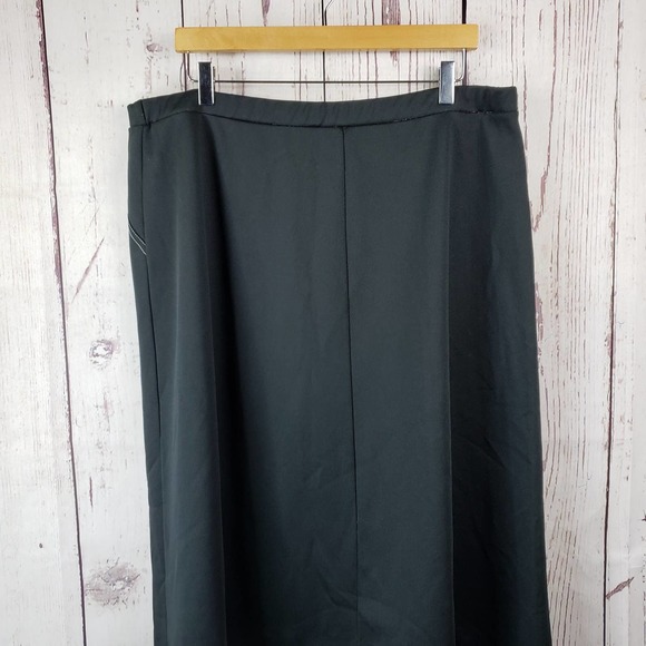 Womens Vintage A Line Skirt Size 40/3X Midi Pull On Stretch Waist Black - Picture 6 of 7